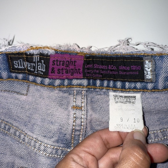VTG Levis SilverTab Jeans Women 9/10 LightWash Straight USA 90s 26x29 Distressed - Picture 14 of 16